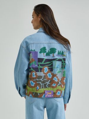 Women's Lee® x Ruohan Wang Rose Garden Print Denim Rider™ Jacket in Light Shade alternative view 3