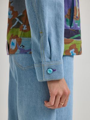 Women's Lee® x Ruohan Wang Rose Garden Print Denim Rider™ Jacket in Light Shade alternative view 5