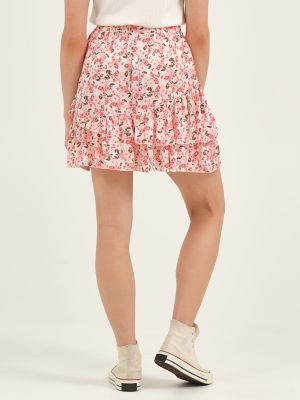 ●FLARE UP● Layered Dot Ruffle Skirt (2色) Amazon.com: Women Skirts Stretch Waist Flared Mini Skirt