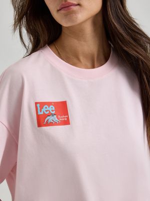 Women's Lee® x Ruohan Wang Oversized Graphic Tee in Light Pink alternative view 5