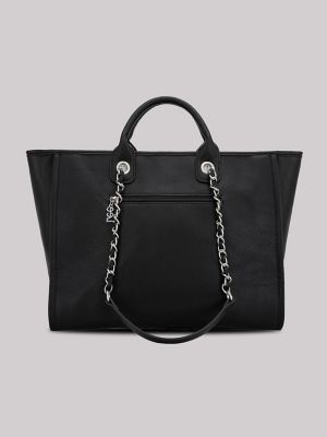 Women's Embossed Logo Tote in Black