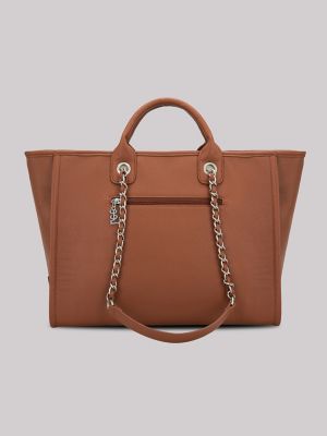 Womens Embossed Logo Tote:Brown:ONE SIZE alternative view