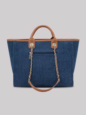 Womens Printed Logo Tote:Dark Denim:ONE SIZE alternative view