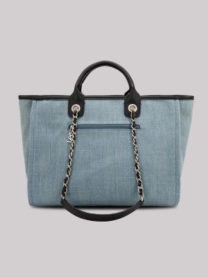 Womens Printed Logo Tote:Light Denim:ONE SIZE alternative view