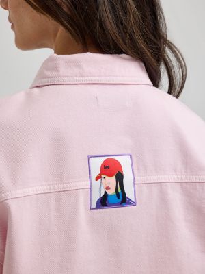 Women's Lee® x Ruohan Wang Crop Chore Jacket in Light Pink alternative view 7