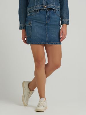 Women's Denim Cargo Skirt