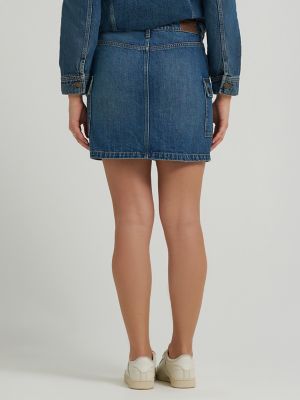Women's Denim Cargo Skirt