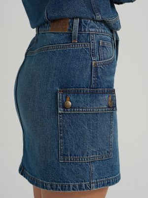 Women's Denim Cargo Skirt