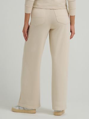 Women's Wide Leg Pull On Knit Pant in Soybean
