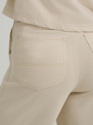 Women's Wide Leg Pull On Knit Pant in Soybean