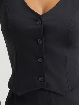 Women's Knit Button Down Vest
