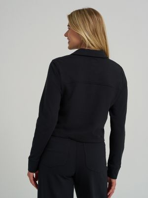 Women's All Purpose Solid Knit Button Down Shirt