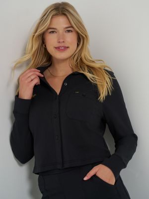 Women's All Purpose Solid Knit Button Down Shirt