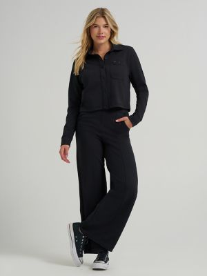 Women's All Purpose Solid Knit Button Down Shirt