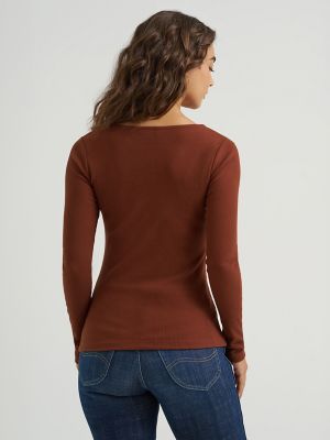 トップス Lee Women's Fitted Square Neck Top