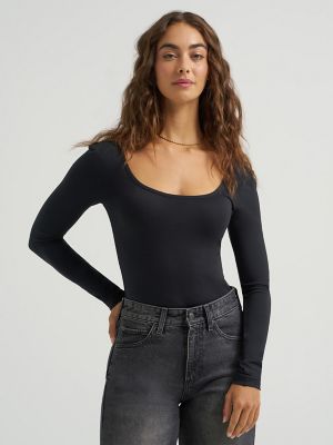 Women's Scoop Neck Long Sleeve Bodysuit