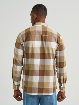 Men's All Purpose Button Down Shirt in Ecru Buffalo