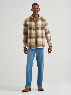 Men's All Purpose Button Down Shirt in Ecru Buffalo