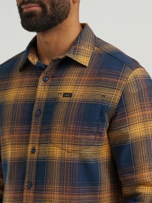 Men's All Purpose Button Down Shirt in Rivet Navy Squash Plaid