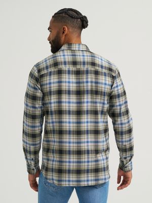 Men's All Purpose Button Down Shirt in Mercantile Green Drizzle Plaid