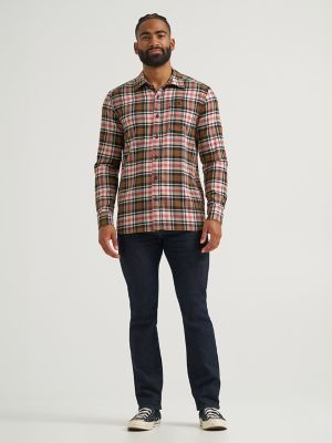Men's All Purpose Button Down Shirt in Buffalo City Beige Plaid