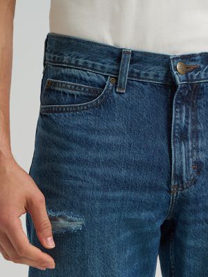 Men's Distressed 100% Cotton Relaxed Straight Jean in Bea alternative view 5