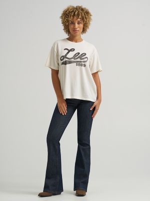 Women's Cursive Logo Tee in Soybean alternative view 3