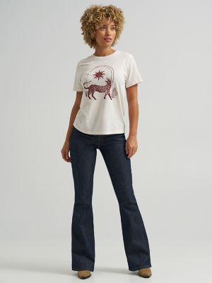 Women's Celestial Tiger Graphic Tee in Soybean alternative view 4