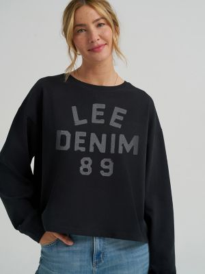 Women's 89' Crew Neck Sweatshirt in Jet Black