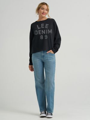 Women's 89' Crew Neck Sweatshirt in Jet Black