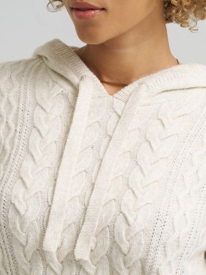 Women's Cable Knit Hooded Sweater