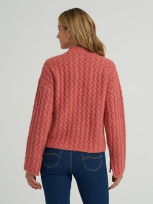 Women's Mock Neck Textured Sweater