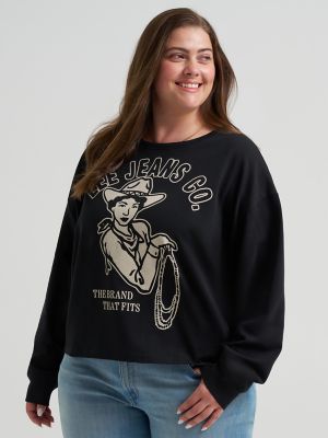Women's Cowgirl Graphic Crew Neck Sweatshirt (Plus)