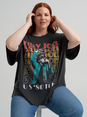 Women's Billy Joel Graphic Tee (Plus) in Jet Black alternative view 5
