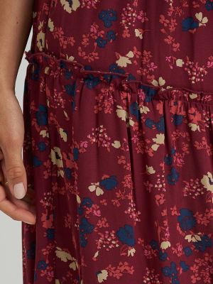 Women's Long Tiered Floral Skirt