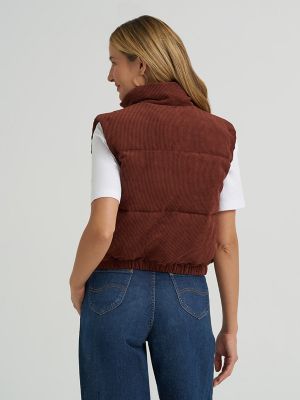 Women's Corduroy Puffer Vest