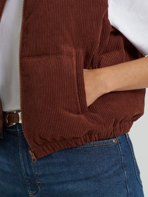 Women's Corduroy Puffer Vest