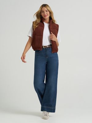 Women's Corduroy Puffer Vest