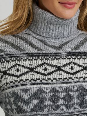 Women's Sleeveless Turtle Neck Sweater Vest in Light Grey Heather alternative view 2