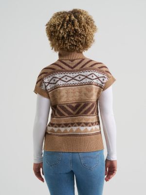 ニット/セーター Back Design Turtle-neck Knit Vest Side Slit Turtleneck Sweater Vest – Charming Charlie