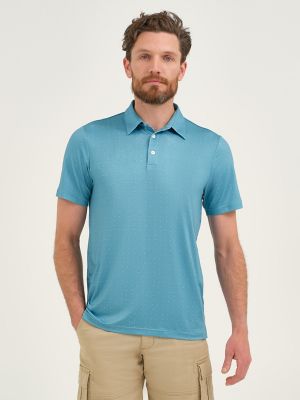 Men's Geometric Squares Performance Polo Shirt