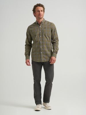 Men's Plaid Woven Button Down Shirt in Rosin alternative view 3