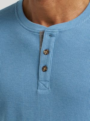 Men's Waffle Knit Henley Shirt