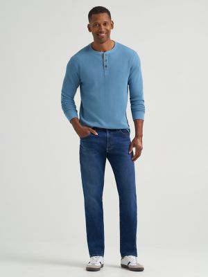 Men's Waffle Knit Henley Shirt