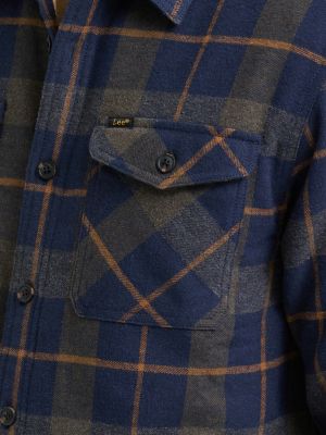 Men's Sherpa Lined Flannel Shirt Jacket