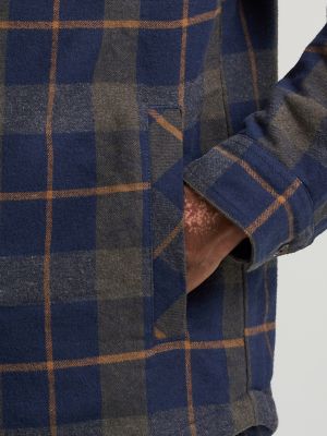Men's Sherpa Lined Flannel Shirt Jacket