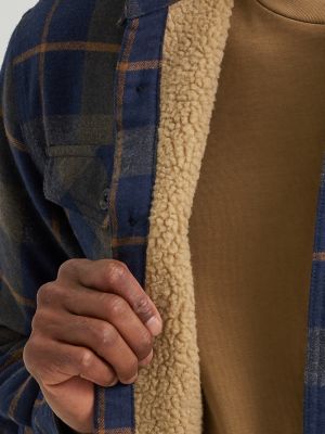 Men's Sherpa Lined Flannel Shirt Jacket