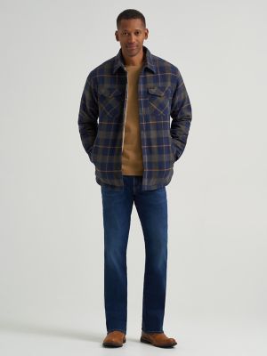 Men's Sherpa Lined Flannel Shirt Jacket