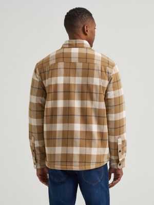 Men's Sherpa Lined Flannel Shirt Jacket in Oatmeal Heather alternative view
