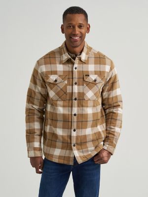 Men's Sherpa Lined Flannel Shirt Jacket